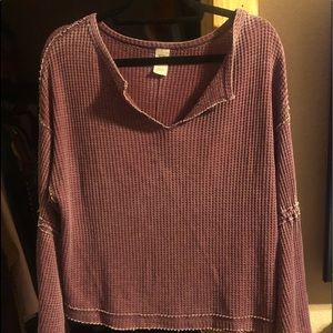 Free People Bell Sleeved Red Sweater